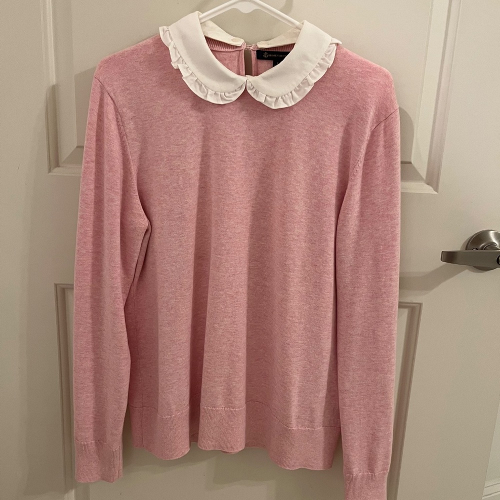 Brooks Brothers large pink sweater with removable collar